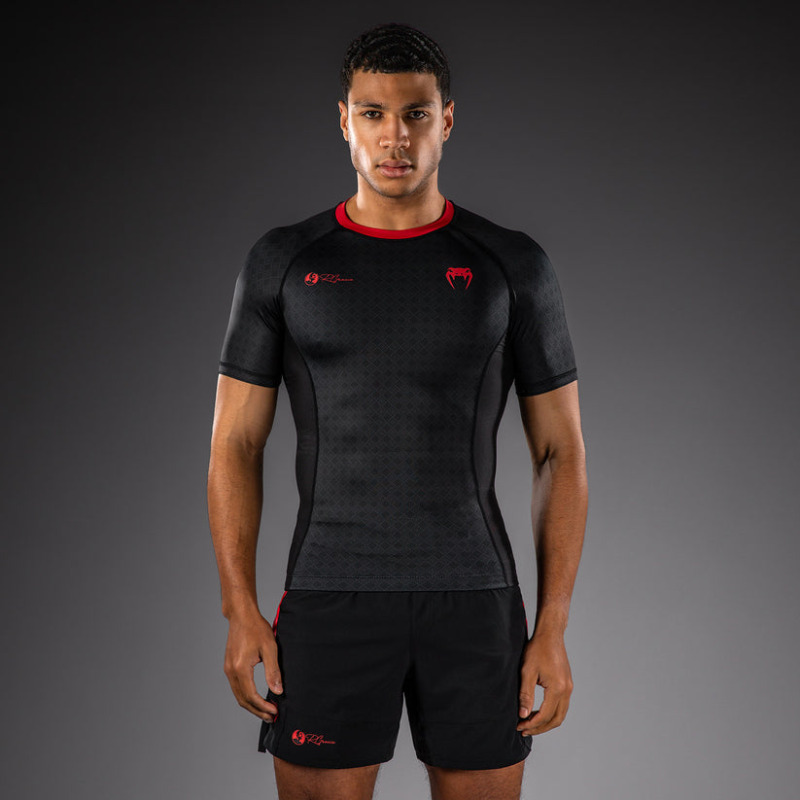 Rashguard VENUM Kr. rukáv x Roger Gracie Academy  - černý