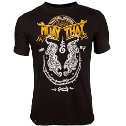 Pánské Muay Thai tričko 8 weapons SAK YANT TIGERS - černé