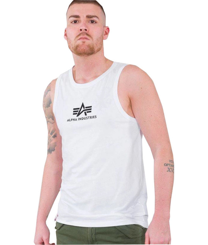 Alpha Industries Pánské tílko Basic Mid Logo - bílé