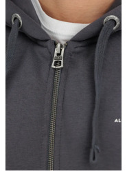 Alpha Industries Pánská mikina Basic Small Logo Zip - šedá