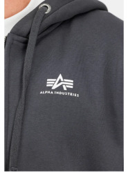 Alpha Industries Pánská mikina Basic Small Logo Zip - šedá
