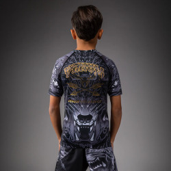 Dětský Rashguard VENUM Wolf Atak Kr. rukáv - černo/šedý