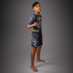 Dětský Rashguard VENUM Wolf Atak Kr. rukáv - černo/šedý