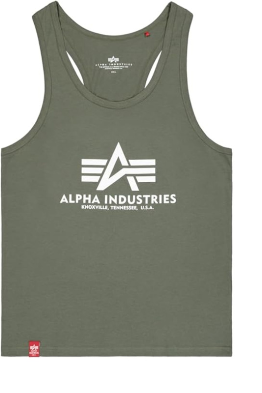 Alpha Industries Pánské tílko Basic BB Big Logo - tmavě zelené