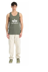 Alpha Industries Pánské tílko Basic BB Big Logo - tmavě zelené