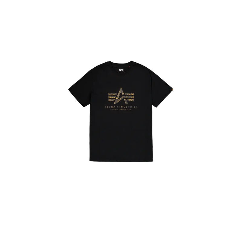 Alpha Industries Pánské tričko Basic Big Logo Effect Print - černé