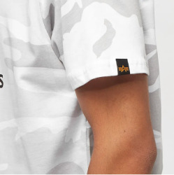 Alpha Industries Pánské tričko Basic Big Logo Camo T - bílo maskáčové
