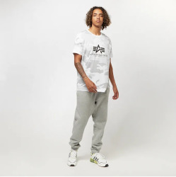 Alpha Industries Pánské tričko Basic Big Logo Camo T - bílo maskáčové