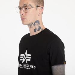 Alpha Industries Pánské tričko Basic Big Logo - černé