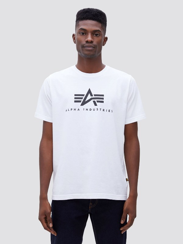 Alpha Industries Pánské tričko Basic Big Logo - bílé