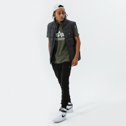 Alpha Industries Pánské tričko Basic Big Logo - zelené