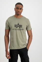 Alpha Industries Pánské tričko Basic Big Logo - zelené