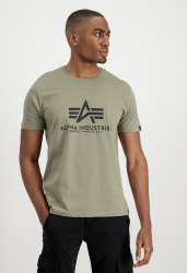 Alpha Industries Pánské tričko Basic Big Logo - zelené