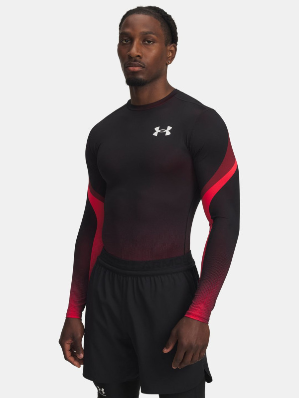 Pánské Funkční triko Under Armour UA Heatgear Sub Crew LS - černo/červené
