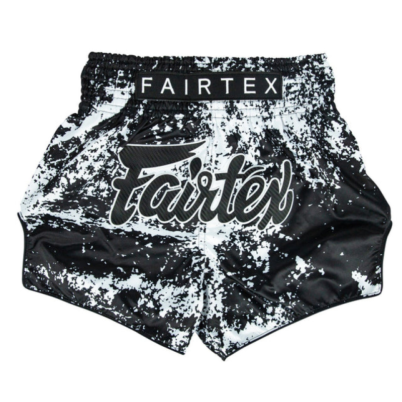 Thai šortky Fairtex S1949 Grunge - černo/bílé