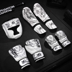 PHANTOM Chrániče holení muay thai - bílé