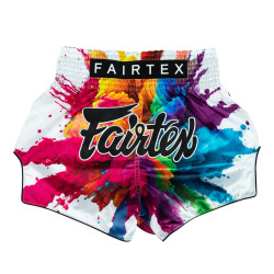 Thai šortky Fairtex BS1939 White Funky Soul