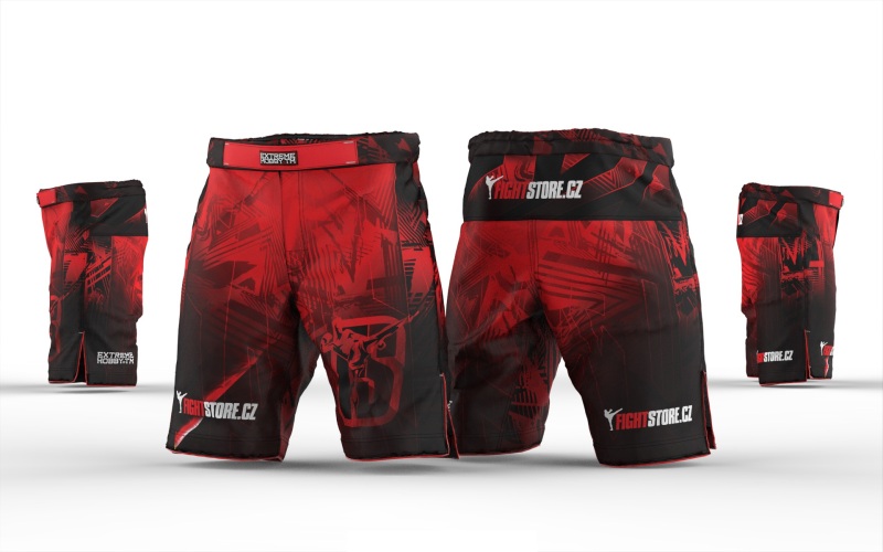 Pánské Graplling kraťasy FIGHTSTORE - černo/červené