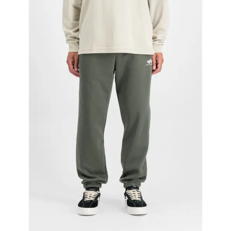 Alpha Industries Pánské tepláky Basic Small Logo - tmavě zelené