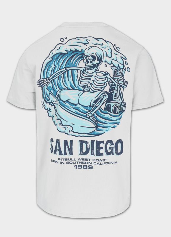 PitBull West Coast Triko SKULL SURF - bílé