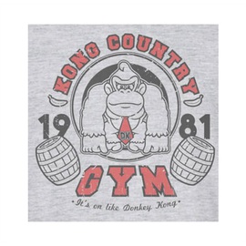 NINTENDO Pánské triko Kong Country Gym - šedébílé