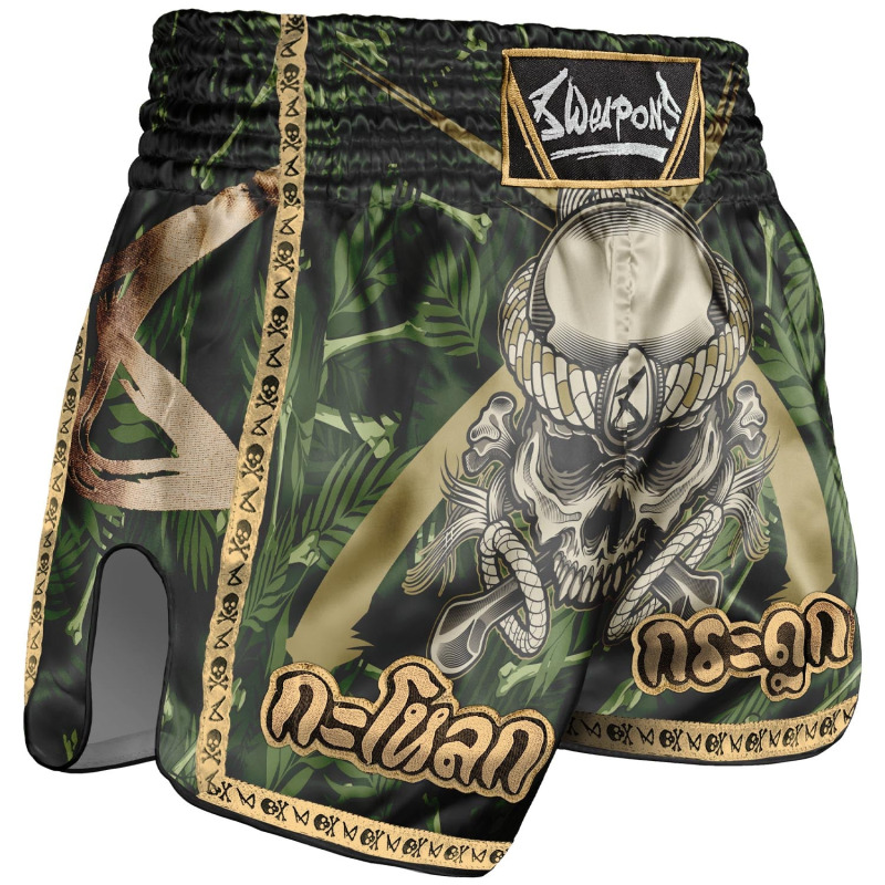 8 WEAPONS Muay Thai trenýrky Bone Island - zelené