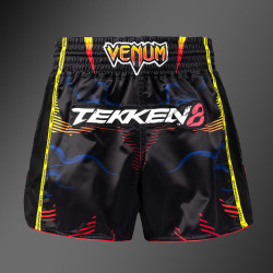 Thai trenýrky Venum x TEKKEN 8 Yoshimitsu - černo/oranžové