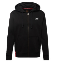 Alpha Industries Pánská mikina Basic Small Logo Zip - černá