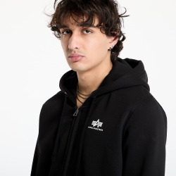 Alpha Industries Pánská mikina Basic Small Logo Zip - černá