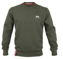 Alpha Industries Pánská mikina Basic Small Logo - tmavě zelená