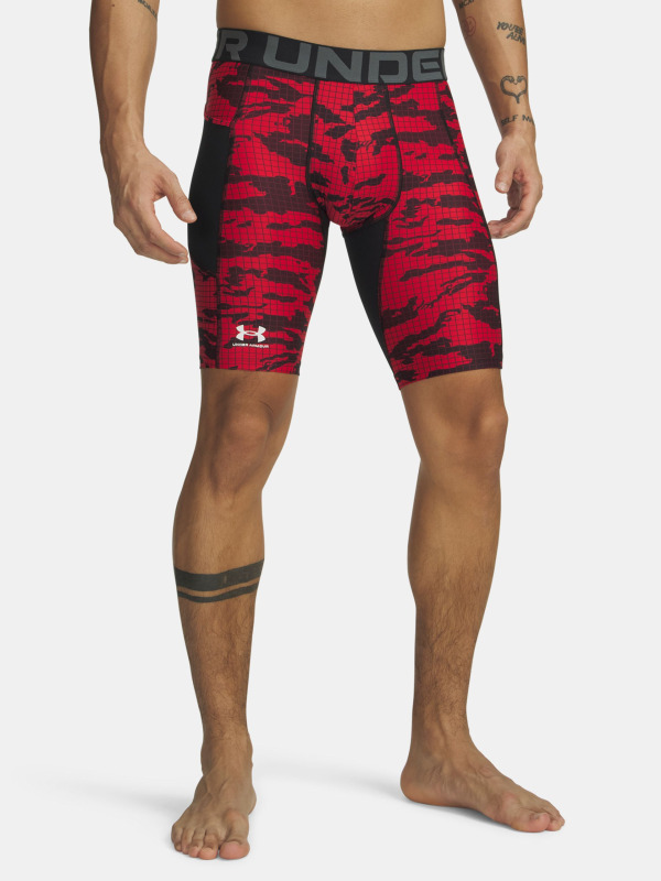 Under Armour Kompresní šortky UA HG Printed Lng - červené