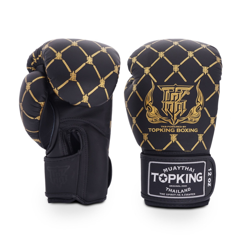 Boxerské rukavice TOP KING Chain - Black Gold