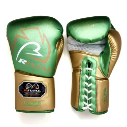 Šněrovací Boxerské rukavice RIVAL RS100 Professional - zeleno/zlaté