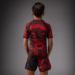 Dětský Rashguard VENUM Wolf Atak Kr. rukáv - černo/červený