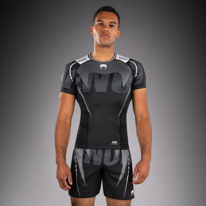 Rashguard VENUM Adrenaline Kr. rukáv - černo/stříbrný