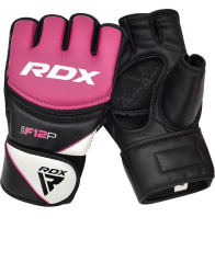 RDX Dámské  MMA Rukavice F12  - černo/růžové