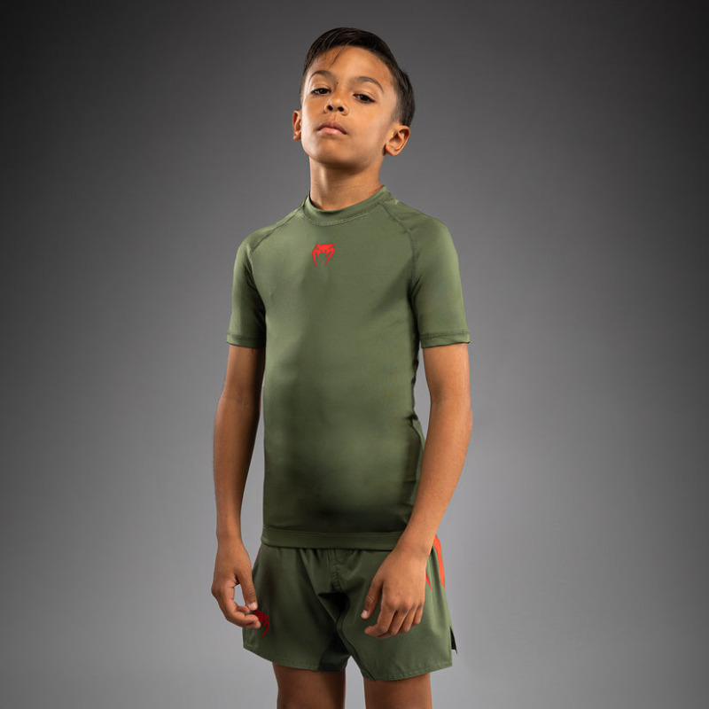 Dětský Rashguard VENUM Contender Kr. rukáv - zelené