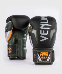 Boxerské rukavice VENUM ELITE - černo/stříbrné/khaki