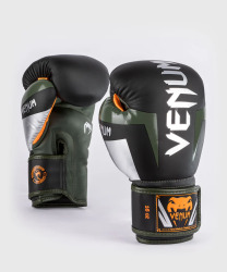 Boxerské rukavice VENUM ELITE - černo/stříbrné/khaki