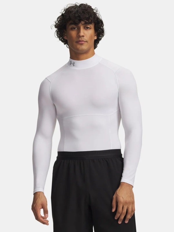 Pánské funkční tričko Under Armour UA HG Elite Comp Mock LS - bílé
