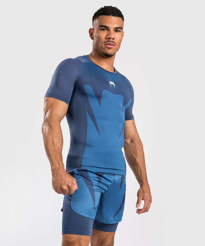 Rashguard VENUM Attack Kr. rukáv - modrý