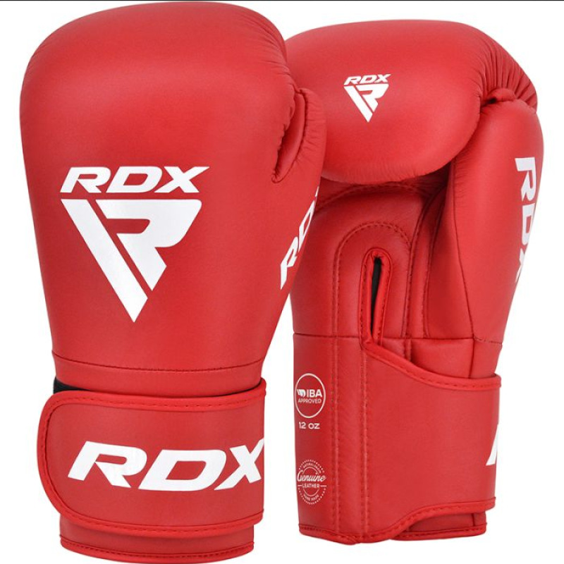 Kožené boxerské rukavice RDX IBA  - červené