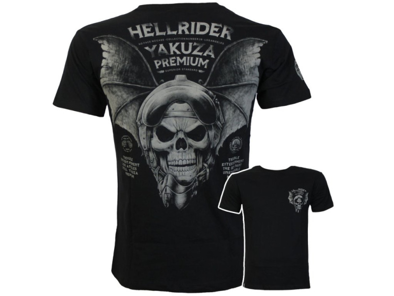 Yakuza Premium Pánské tričko YPS 4002 – Hellrider - černé