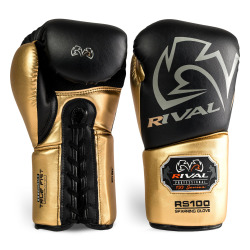 Šněrovací  Boxerské rukavice RIVAL RS100 Professional - černo/zlaté