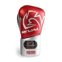 Šněrovací  Boxerské rukavice RIVAL RS100 Professional - stříbrno/červené