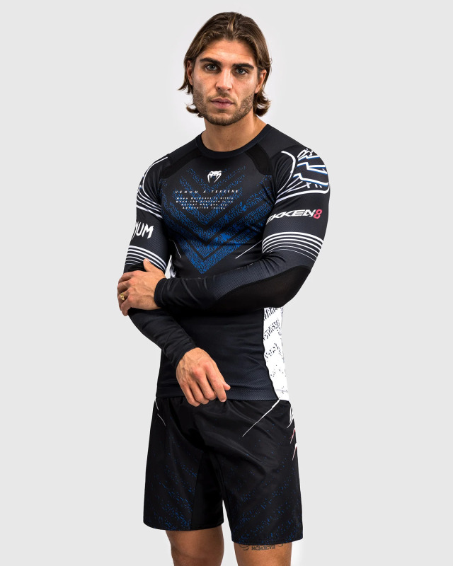 Rashguard VENUM x Tekken 8 - Jin Kazama Dl. rukáv - modro/černo/bílý