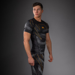 Rashguard VENUM Kr. rukáv Matupa - černo/šedo/zlatý