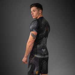 Rashguard VENUM Kr. rukáv Matupa - černo/šedo/zlatý