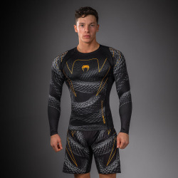 Rashguard VENUM Dl. rukáv Matupa - černo/šedo/zlatý