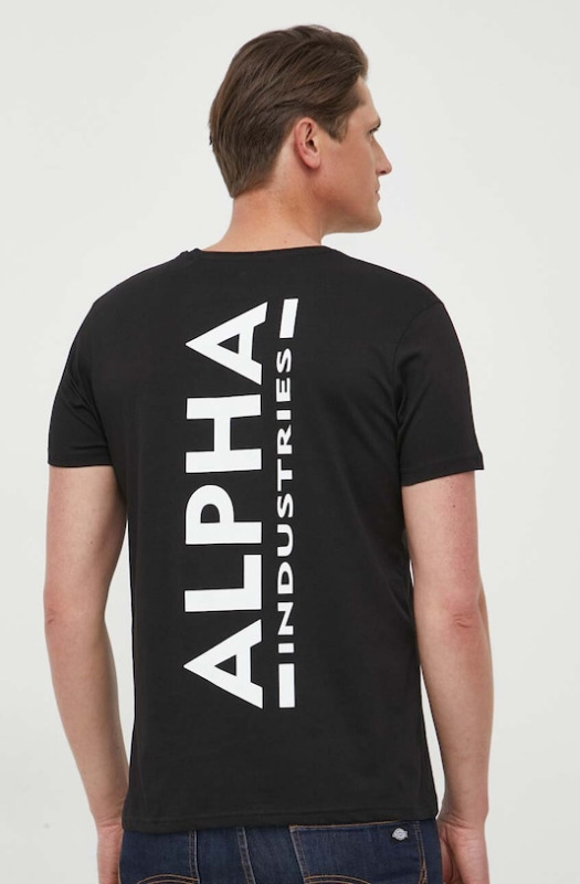 Alpha Industries Pánské tričko Backprint - černé